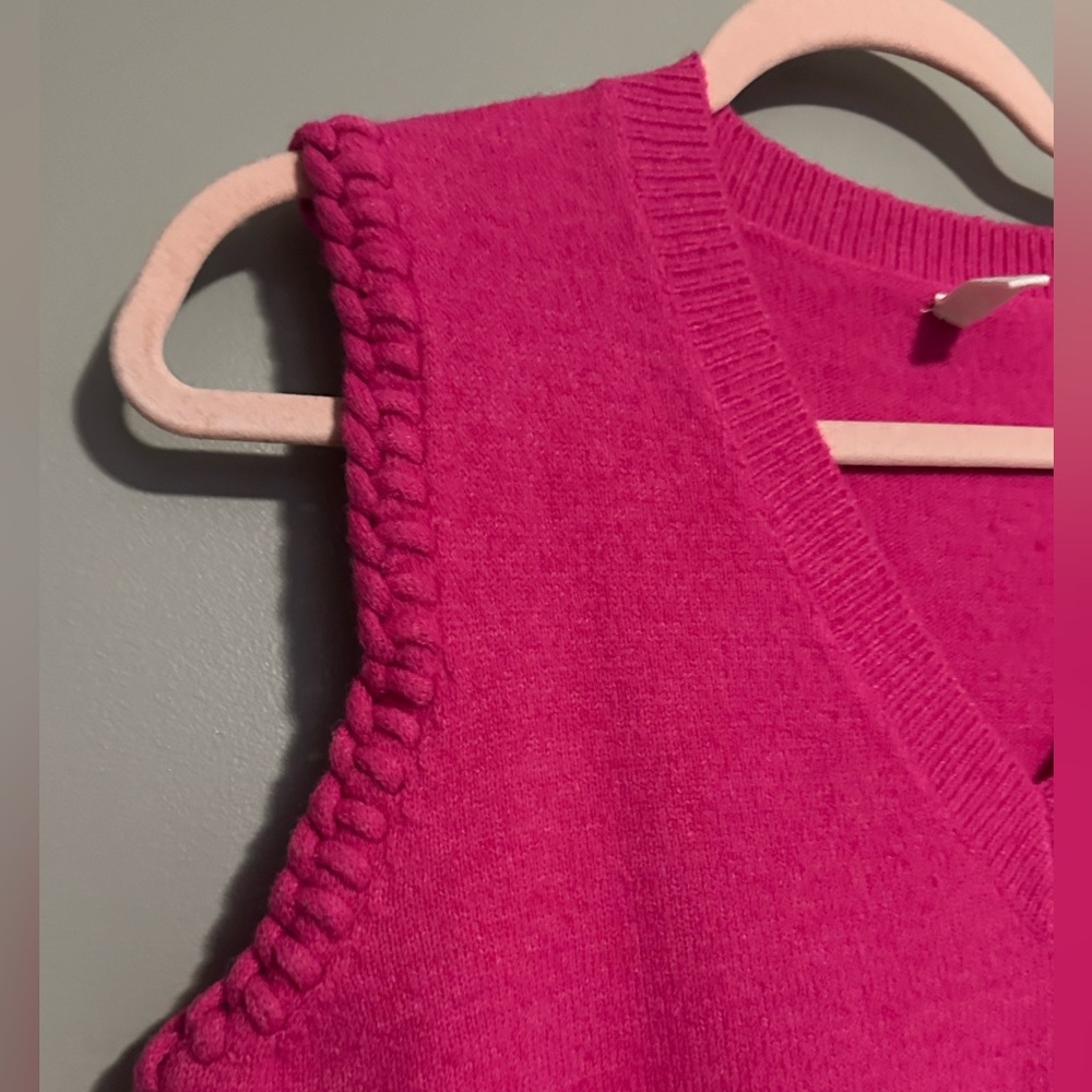 Wishlist Hot Pink V-Neck Knit Sweater Vest - Picture 3 of 7